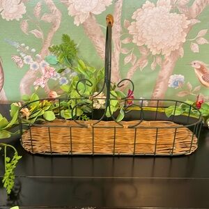 Metal and rattan basket